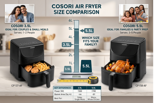 Cosori Air Fryer 3.5L vs 5.5L: Which Size Fits Your Family?