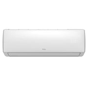 TCL white inverter air conditioner, mounted on a wall, displaying a sleek design.